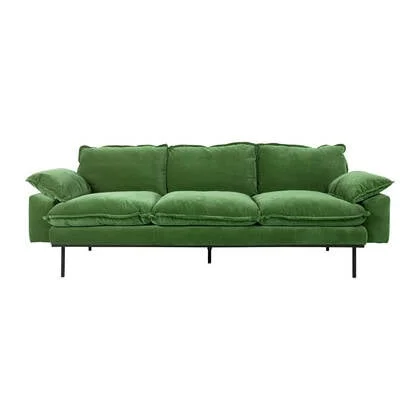 HKliving Retro Sofa 3-zitsbank - Royal Velvet - Groen