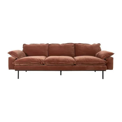 HKliving Retro Sofa 4-zitsbank - Royal Velvet - Magnolia