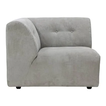 HKliving Vint Bank Element - Hoekstuk Links - Corduroy Rib - Crème