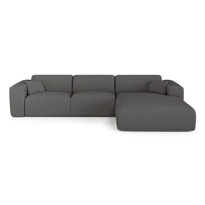 Hoekbank dunlopillo 5 zits bouclette grijs