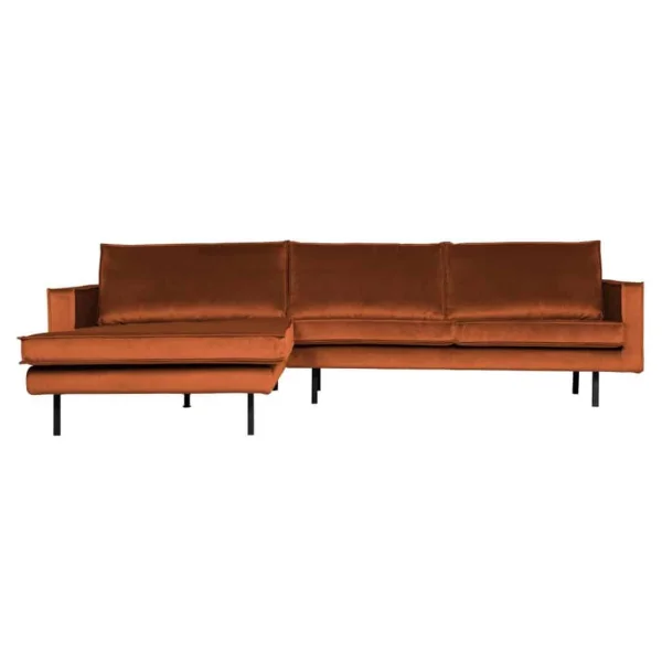 Hoekbank Rodeo chaise Velvet - Roest links