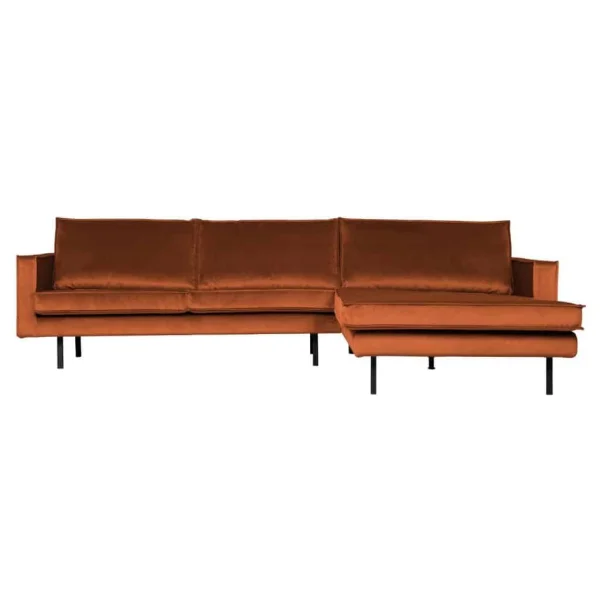 Hoekbank Rodeo chaise Velvet - Roest rechts