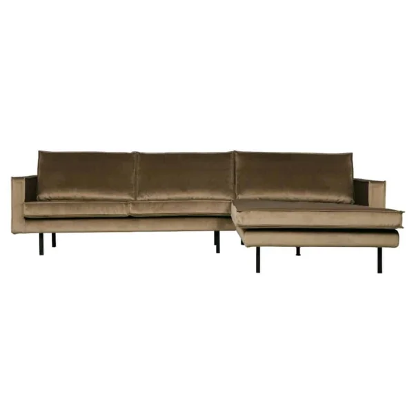 Hoekbank Rodeo chaise Velvet - Taupe rechts