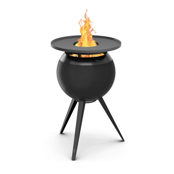 Höfats MOON 45 volledig zwarte plancha grillset hoog