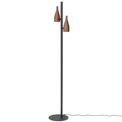 Hollands Licht Timber Lounge Double vloerlamp LED walnoot