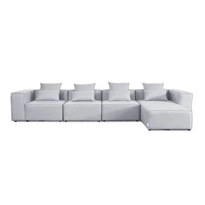 Home Deluxe Modulaire 4-zitsbank met Hocker - Lichtgrijs