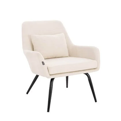 Home Deluxe Sessel - Webstof - Wit|Beige