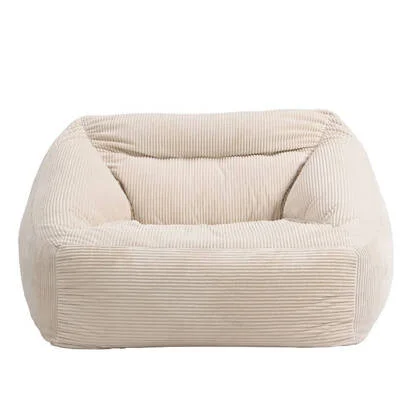 Home Deluxe Zitzak Fauteuil - Ribfluweel - Beige