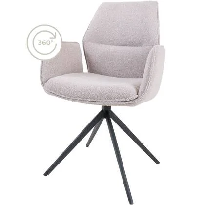 Home67 - Eetkamerstoel Miley - Bouclé - Naturel