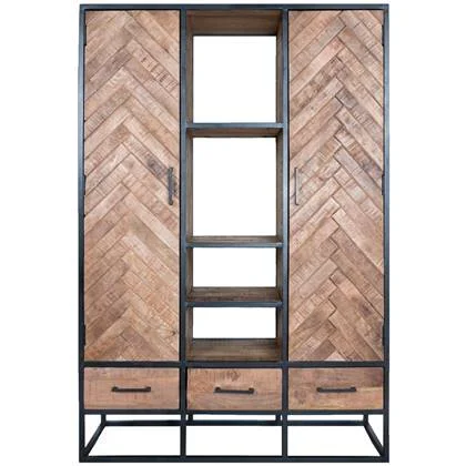 Home67 - Kast Raya Visgraat - Bruin Mangohout - 180 x 120 cm