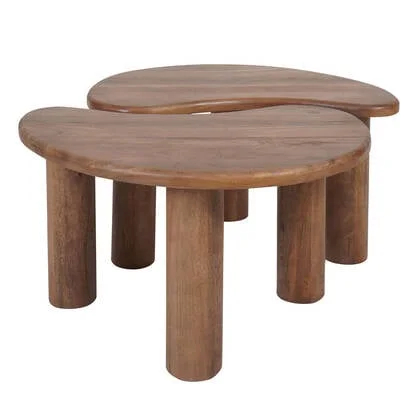 Home67 - Salontafel Lina - Mangohout - Set van 2