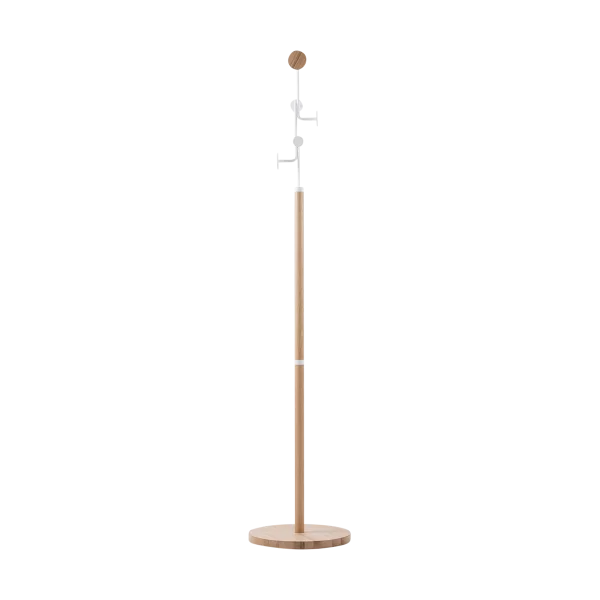 Hook coat stand houten staande kapstok white - 170 cm