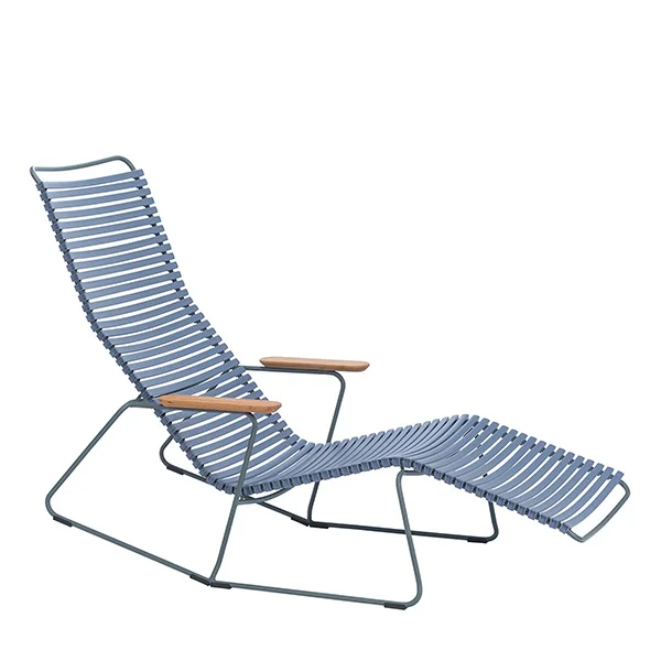 Houe-collectie CLICK sunrocker schommelstoel met bamboe armleuning blauw