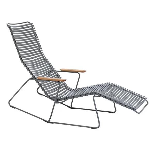 Houe-collectie CLICK sunrocker schommelstoel met bamboe armleuning donkergrijs