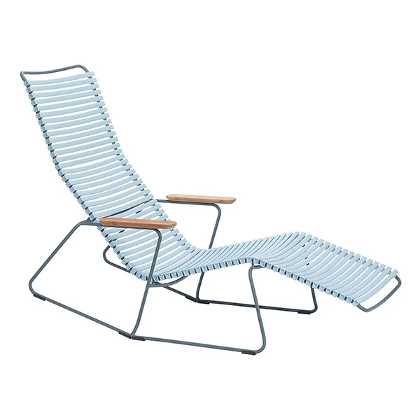 Houe-collectie CLICK sunrocker schommelstoel met bamboe armleuning lichtblauw