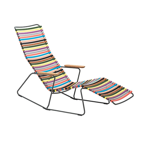 Houe-collectie CLICK sunrocker schommelstoel met bamboe armleuning multi color 1