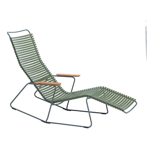 Houe-collectie CLICK sunrocker schommelstoel met bamboe armleuning olijfgroen