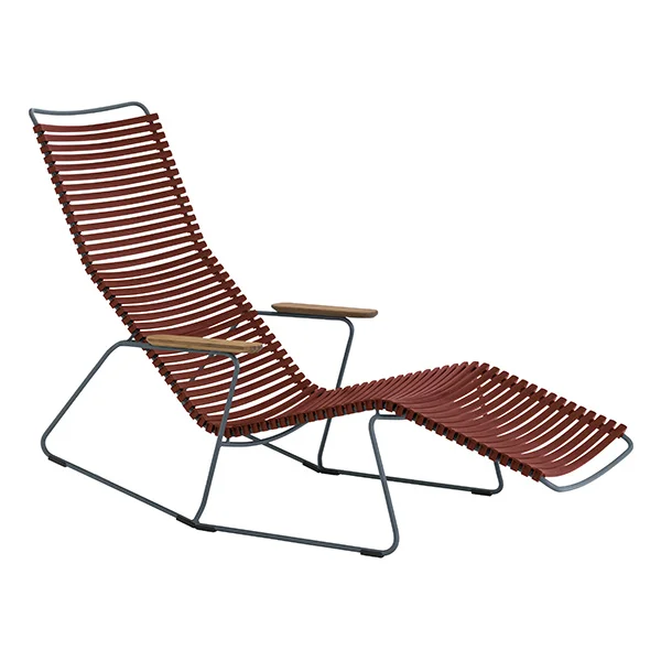 Houe-collectie CLICK sunrocker schommelstoel met bamboe armleuning paprika