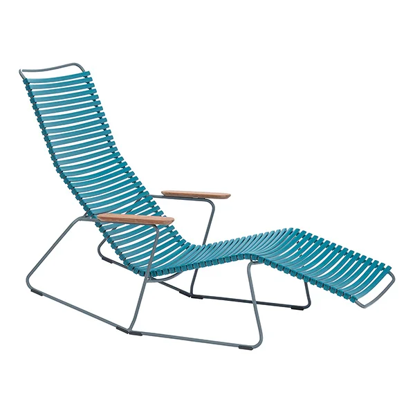 Houe-collectie CLICK sunrocker schommelstoel met bamboe armleuning petrol