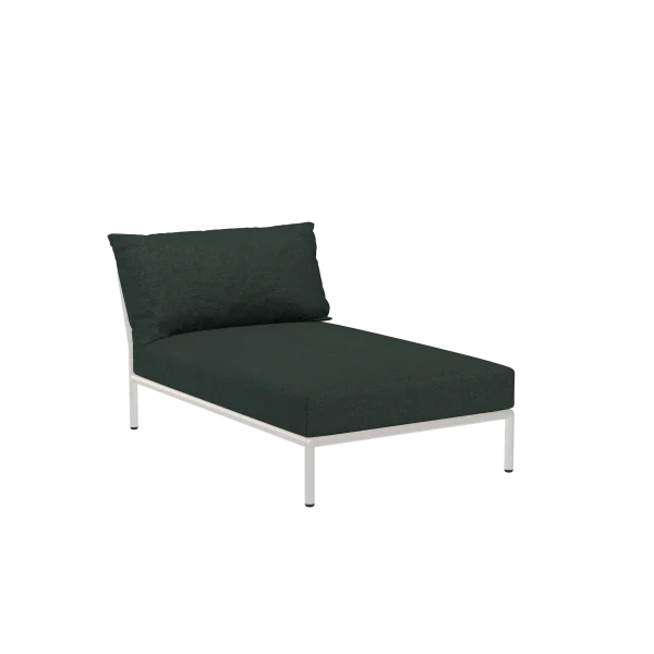 HOUE LEVEL 2 Chaiselounge Gedempt Wit - Sunbrella Heritage alpine green