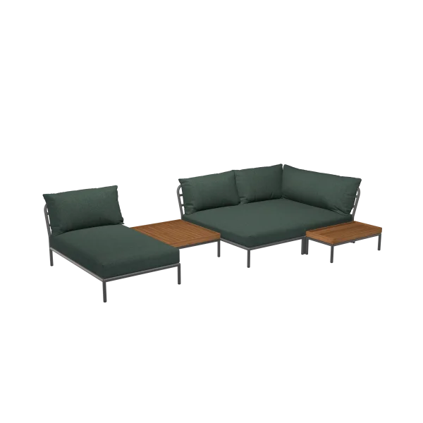 HOUE LEVEL 2 Lounge Set 5 - Sunbrella Heritage alpine green - dark grey