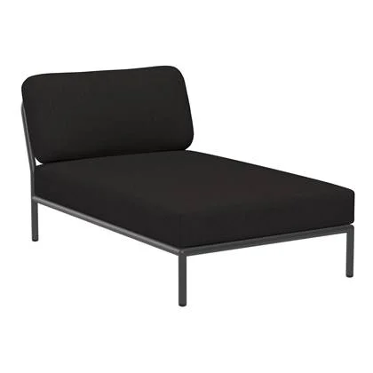 Houe Level Chaise Longue ligbed frame donkergrijs stof char