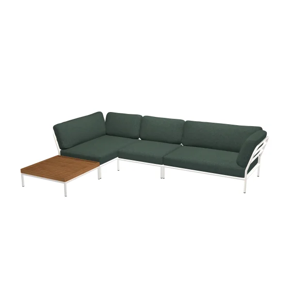 HOUE LEVEL Lounge Set 1 - Sunbrella Heritage alpine green - muted white