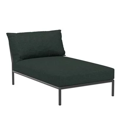 Houe Level2 Chaise Longue ligbed frame donkergrijs stof alpine