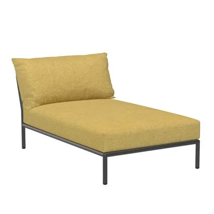 Houe Level2 Chaise Longue ligbed frame donkergrijs stof dijon