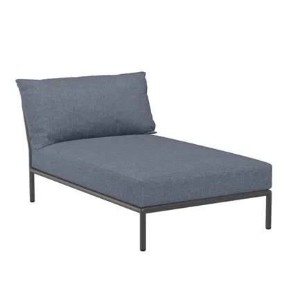 Houe Level2 Chaise Longue ligbed frame donkergrijs stof sky