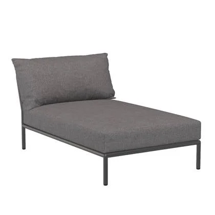 Houe Level2 Chaise Longue ligbed frame donkergrijs stof slate