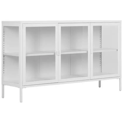 House Nordic Brisbane Wit | Glas Dressoir W140 cm