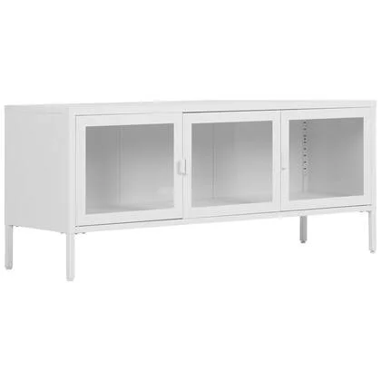 House Nordic Brisbane Wit | Glas TV-Meubel W130 cm