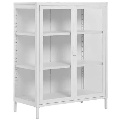 House Nordic Brisbane Wit | Glas Vitrinekast H101 cm