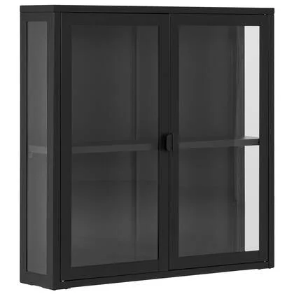 House Nordic Brisbane Zwart | Glas Hangend Wandkast