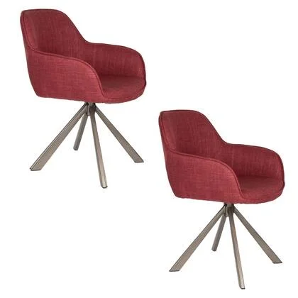 Housecraft Living Toye Eetkamerstoelen draaibaar Rood - Set van 2
