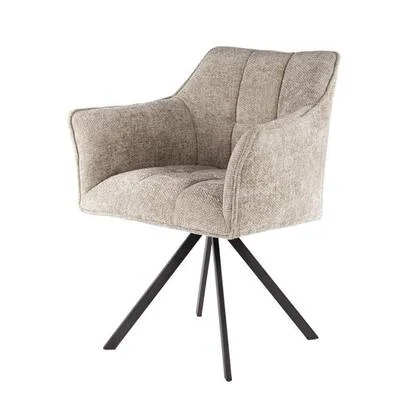 Hoyz Collection - Armstoel Raster Draaibaar - 2 Stuks - Rich Zandkleur