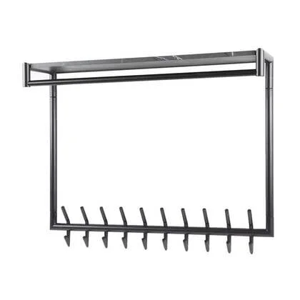 Hoyz Collection - Kapstok 20 Haaks Roede-hoedenplank - 3D Zwart Bruin