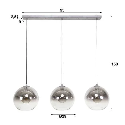 Hoyz - Hanglamp Bubble Shaded - 3 Lampen - Industrieel