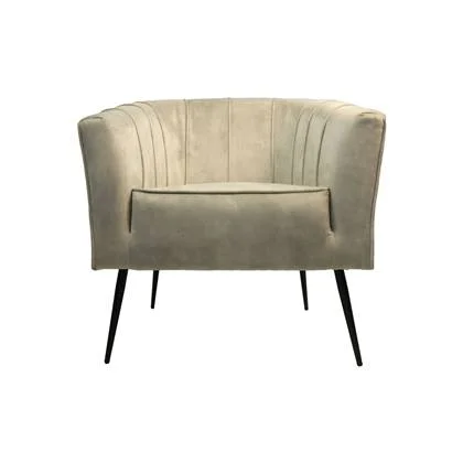 HSM - HSM Collection-Fauteuil Chester-72x71x80-Wit|Zwart-Stof|metaal