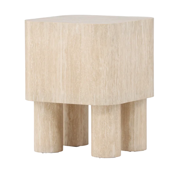 Hudson vierkant houten bijzettafel beige - 40 x 40 cm