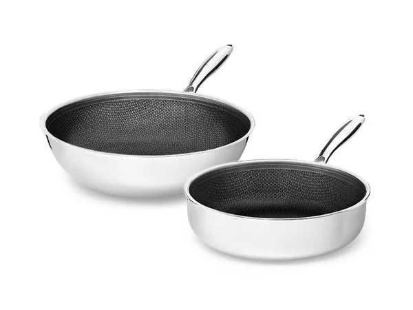 Hybride antiaanbak onyx cookware™ wok+bakpan set - 2-delen