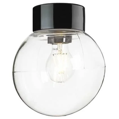 Ifö Electric Classic Globe plafond-en wandlamp clear IP54 200mm zwart