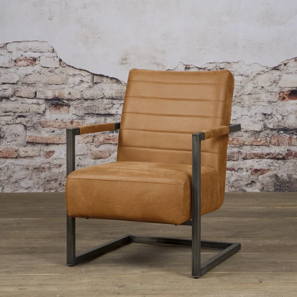 Industriële fauteuil Rocca | Cognac