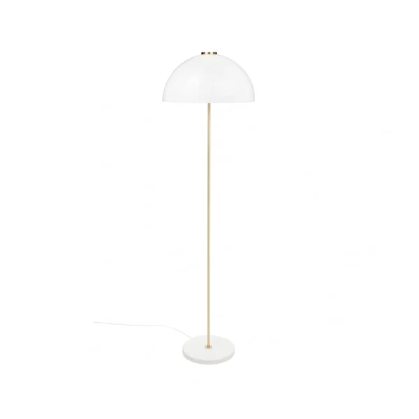 Innolux Kupoli vloerlamp Wit-messingdetails-witte lampenkap