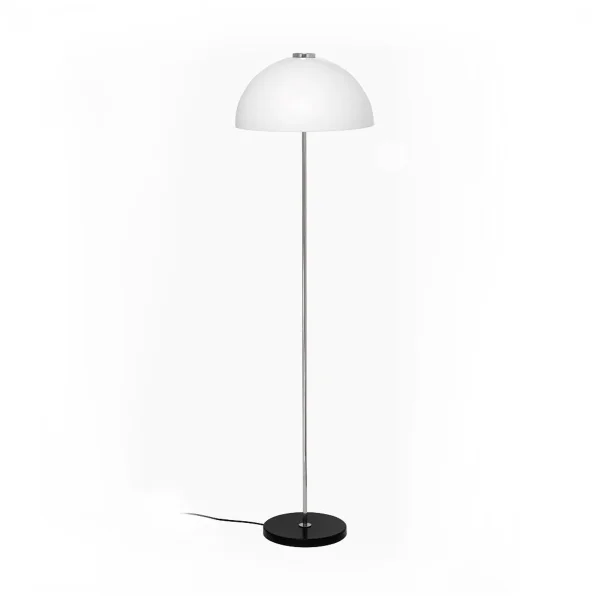 Innolux Kupoli vloerlamp Zwart-metalen details-witte lampenkap