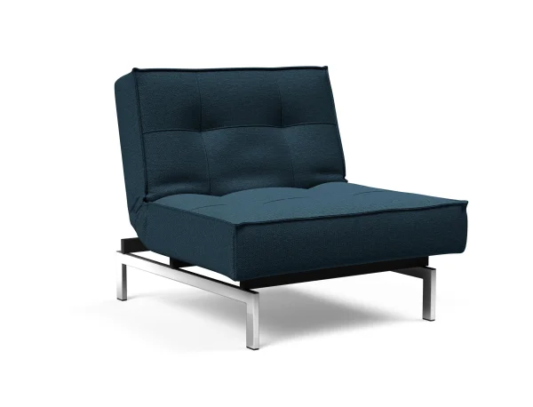 Innovation Living Splitback fauteuil - Argus Navy Blue - chroom