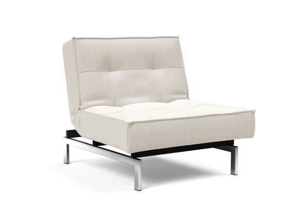 Innovation Living Splitback fauteuil - Bouclé Off White - chroom