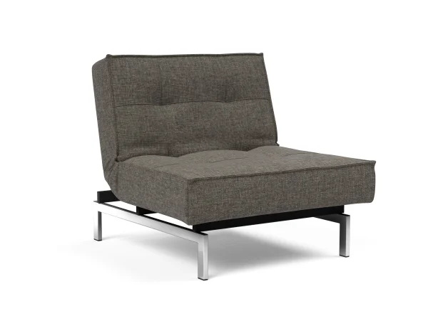 Innovation Living Splitback fauteuil - chroom - donkergrijs - Flashtex