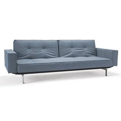 Innovation Splitback Deluxe Slaapbank Blauw | Chroom